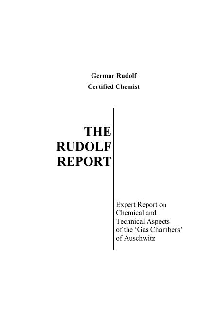 THE RUDOLF REPORT