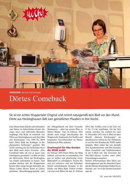 wsw.info Ausgabe 155 / Dezember 2013 - Wuppertaler Stadtwerke AG