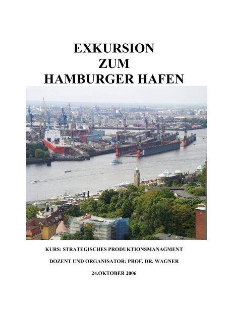 EXKURSION ZUM HAMBURGER HAFEN