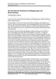 Aus der Fülle der Erlebnisse und Begegnungen mit Bruno Gröning