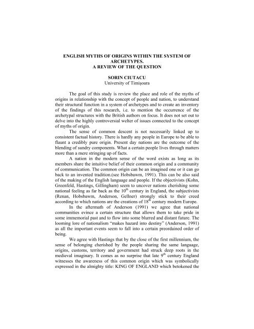 Chapter III LITERATURE AND CULTURAL STUDIES - Facultatea de ...