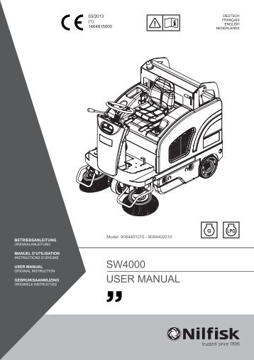 SW4000 USER MANUAL - Nilfisk PARTS - Nilfisk-Advance
