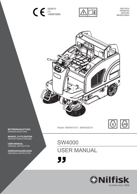 SW4000 USER MANUAL - Nilfisk PARTS - Nilfisk-Advance