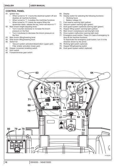 SW4000 USER MANUAL - Nilfisk PARTS - Nilfisk-Advance