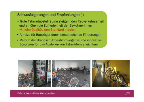 fahrradfreundliche wohnbauten - wiener wohnbau forschung