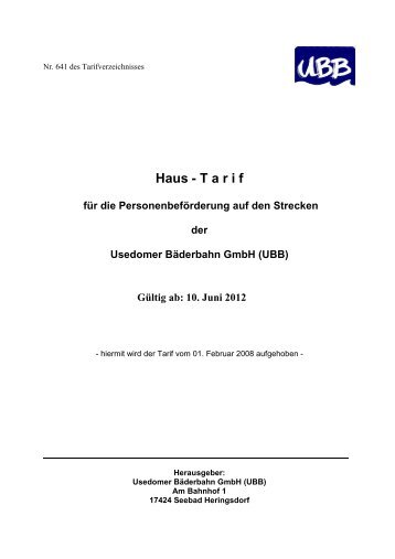 Der Tariftext als zum Download - UBB Usedomer Bäderbahn GmbH