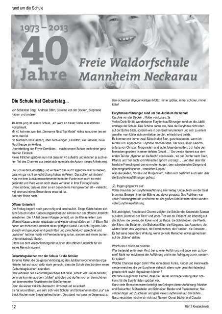 Kiesteichente Juli 2013 - Freie Waldorfschule Mannheim
