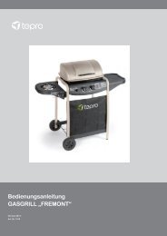 Bedienungsanleitung GASGRILL „FREMONT“ - Tepro