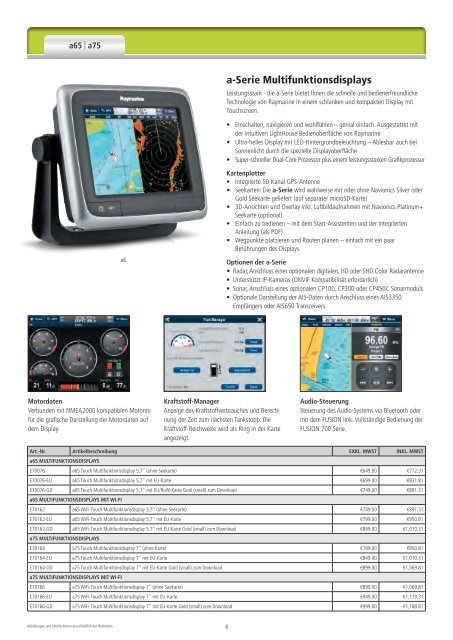 Raymarine Preisliste September 2013 - Nordwest-Funk