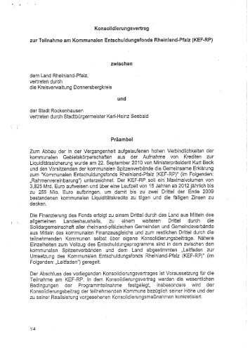 Kommunaler Entschuldungsfonds Rheinland-Pfalz