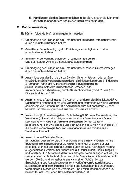 Schulordnung der FWS Mainz - Freie Waldorfschule Mainz