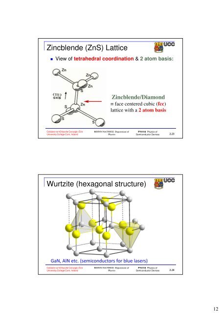 Semiconductor Crystals - Physics Department - University College ...