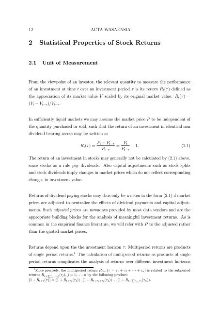 BERND PAPE Asset Allocation, Multivariate Position Based Trading ...