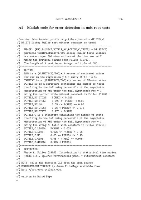 BERND PAPE Asset Allocation, Multivariate Position Based Trading ...