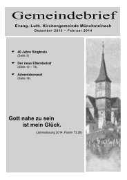 Gemeindebrief 2014 - Kirchengemeinde Münchsteinach