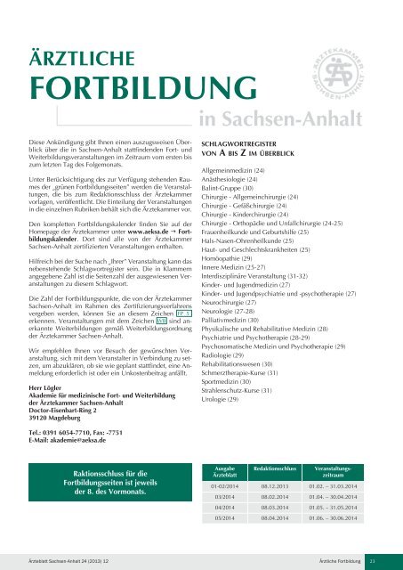 PDF-Download (8,6 MB) - Ärzteblatt Sachsen-Anhalt