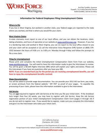 Information for Federal Employees Filing Unemployment Claims