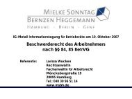 Beschwerderecht des Arbeitnehmers nach §§ 84, 85 BetrVG