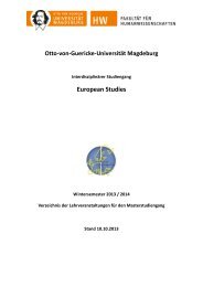 Master - European Studies - Otto-von-Guericke-Universität Magdeburg