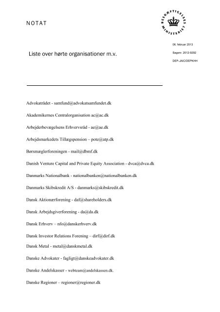 Liste over hørte organisationer m - Net