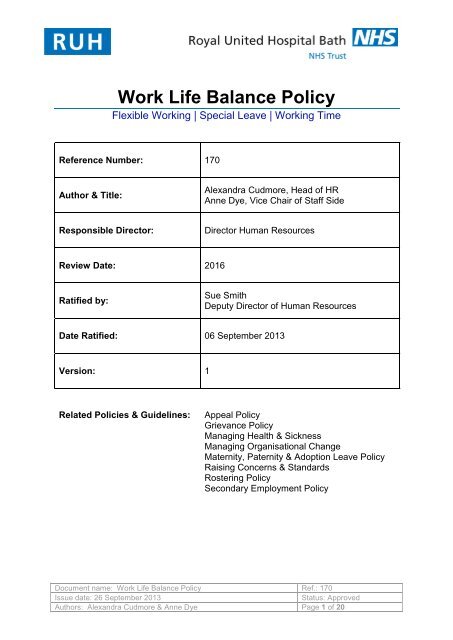Work Life Balance Policy