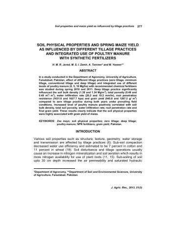 soil physical properties and spring maize yield as influenced by ...