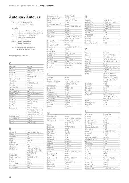 Abstractband 2012 - Jahreskongress gynécologie suisse, SGGG