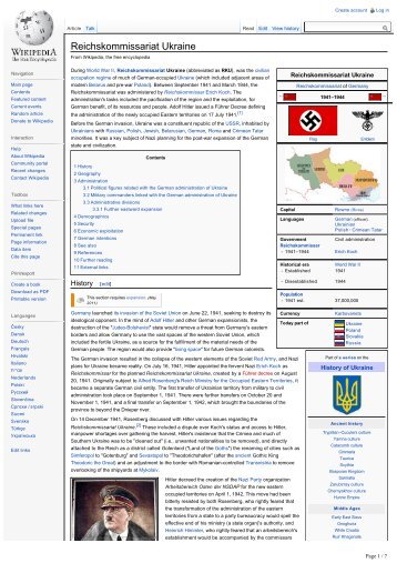 Reichskommissariat Ukraine - Grahams Nazi Germany Third Reich ...