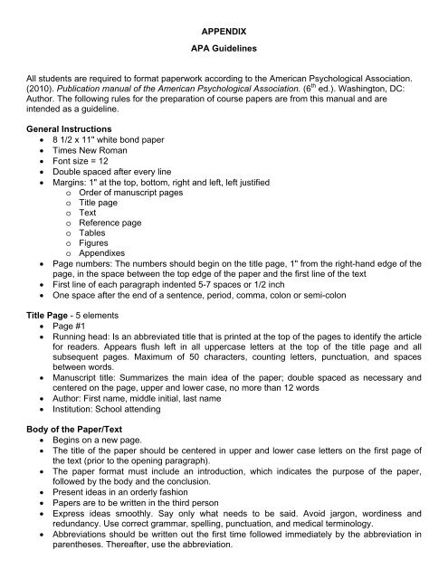 APPENDIX APA Guidelines Oakland Community College appendix-apa-guidelines-oakland-community-college