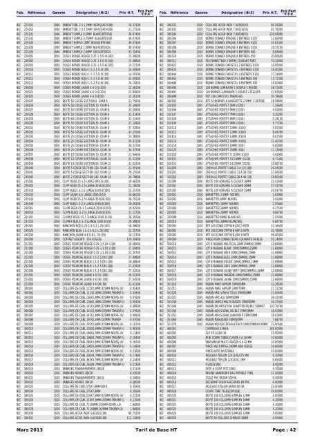 Tarif de Base HT - Rexel