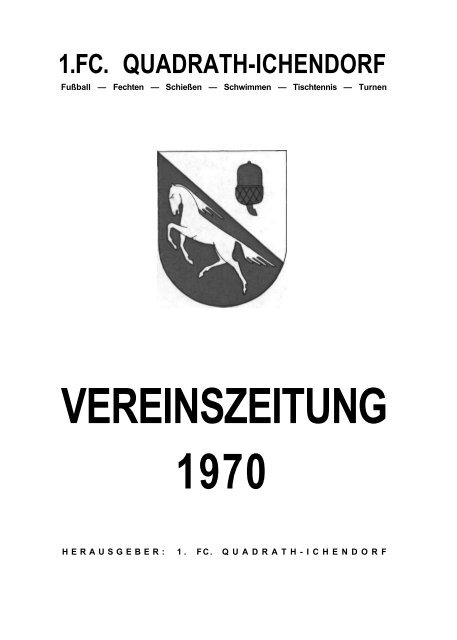 VEREINSZEITUNG 1970 - 1.FC-Quadrath-Ichendorf