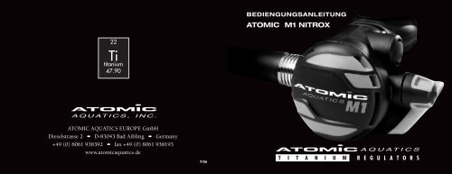 ATOMIC M1 NITROX - Atomic Aquatics