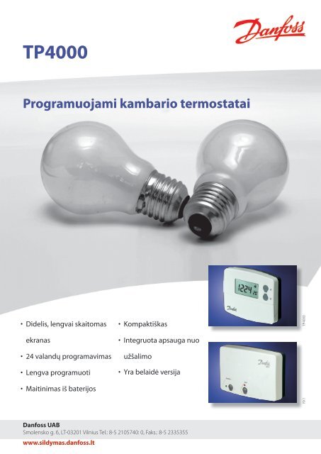 TP4000 Programuojamas kambario termostatas - Sanistal