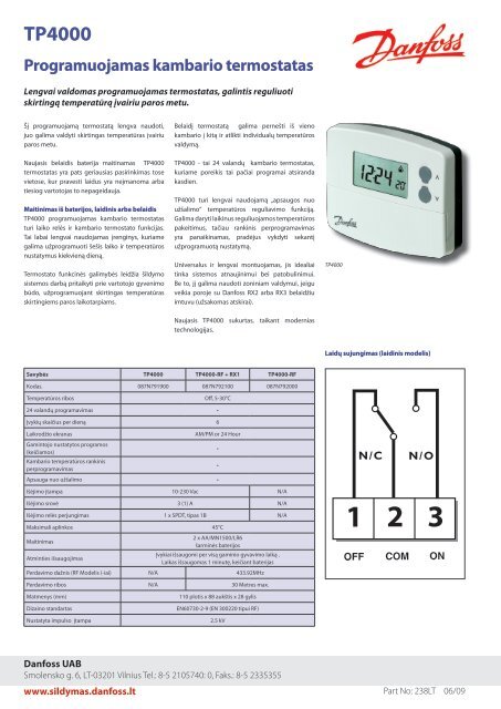 TP4000 Programuojamas kambario termostatas - Sanistal