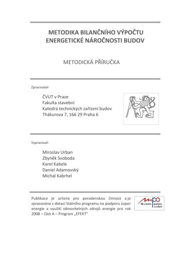 metodika bilančního výpočtu energetické náročnosti ... - MPO Efekt