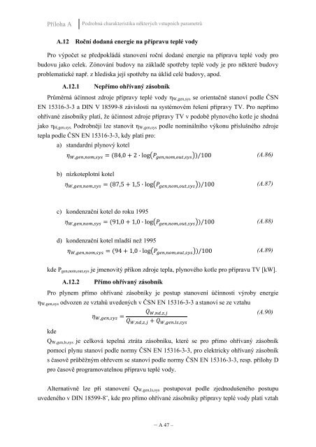 metodika bilančního výpočtu energetické náročnosti ... - MPO Efekt