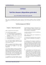 Tarif des douanes - Droit-Afrique.com