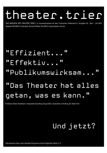 Theatermagazin - Theater Trier