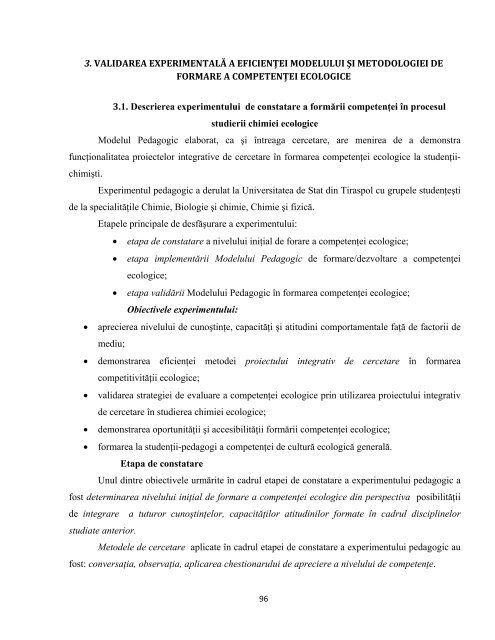 formarea competenţei ecologice la studenţi în procesul predării ...