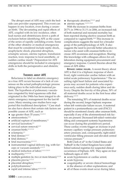 Responding to Amniotic Fluid Embolism - AORN