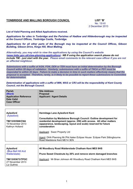 List B 13.48.pdf - Tonbridge and Malling Borough Council