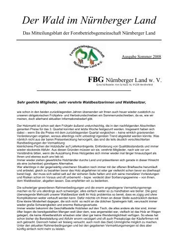 Der Wald im Nürnberger Land - Forstbetriebsgemeinschaft ...