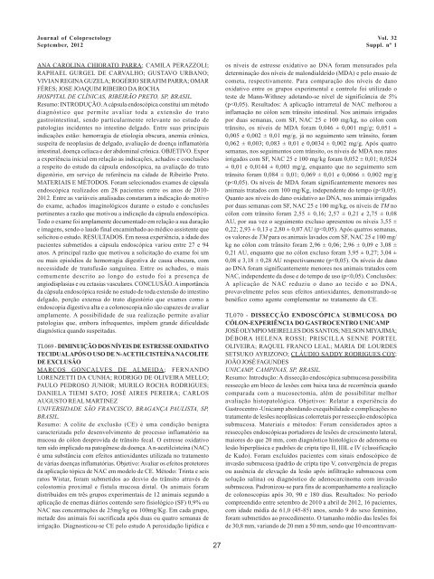 Resumos dos trabalhos - journal of coloproctology
