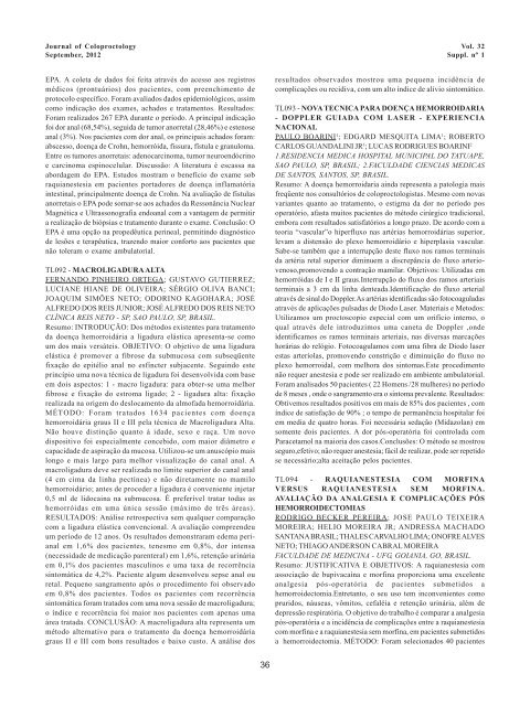 Resumos dos trabalhos - journal of coloproctology