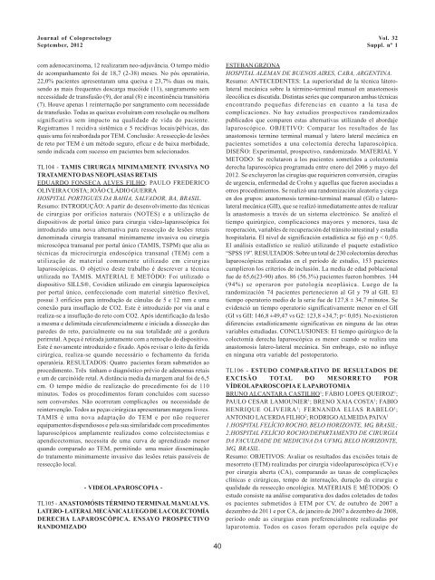 Resumos dos trabalhos - journal of coloproctology