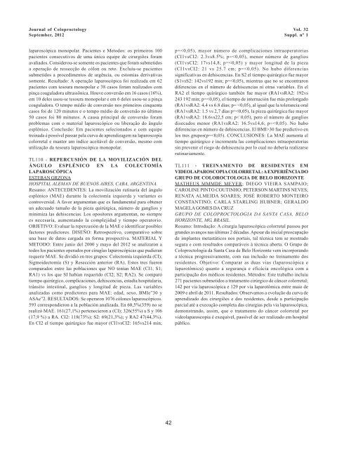 Resumos dos trabalhos - journal of coloproctology