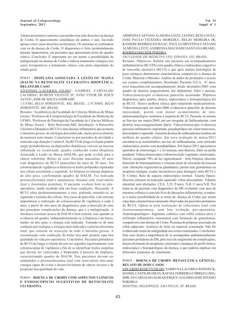 Resumos dos trabalhos - journal of coloproctology