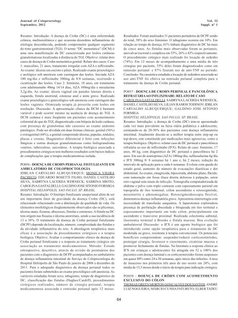 Resumos dos trabalhos - journal of coloproctology