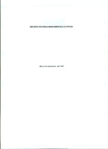 ARCHIVIO NOTARILE MANDAMENTALE DI OFFIDA