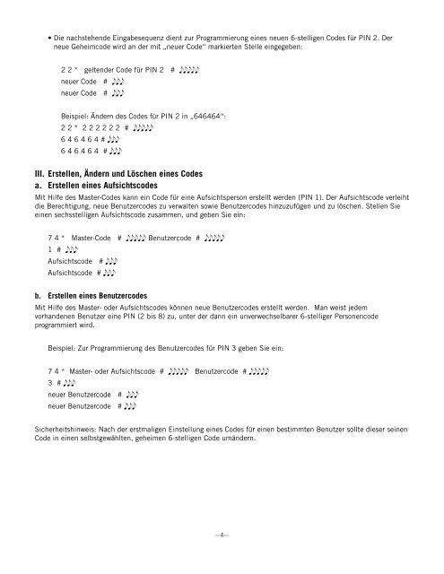 Comptronic® 6124 / 6125 Doppelcode-Tresorschlösser Einrichtung ...